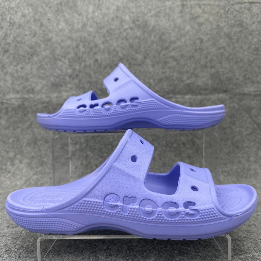 Crocs Baya II Slide Sandals Womens 11 Lavender Purple Two Strap Pool Beach Shoes